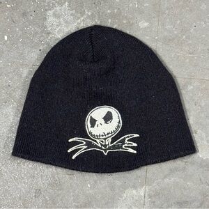 Vintage Nightmare Before Christmas Jack Skellington Black Beanie USA Made Rare